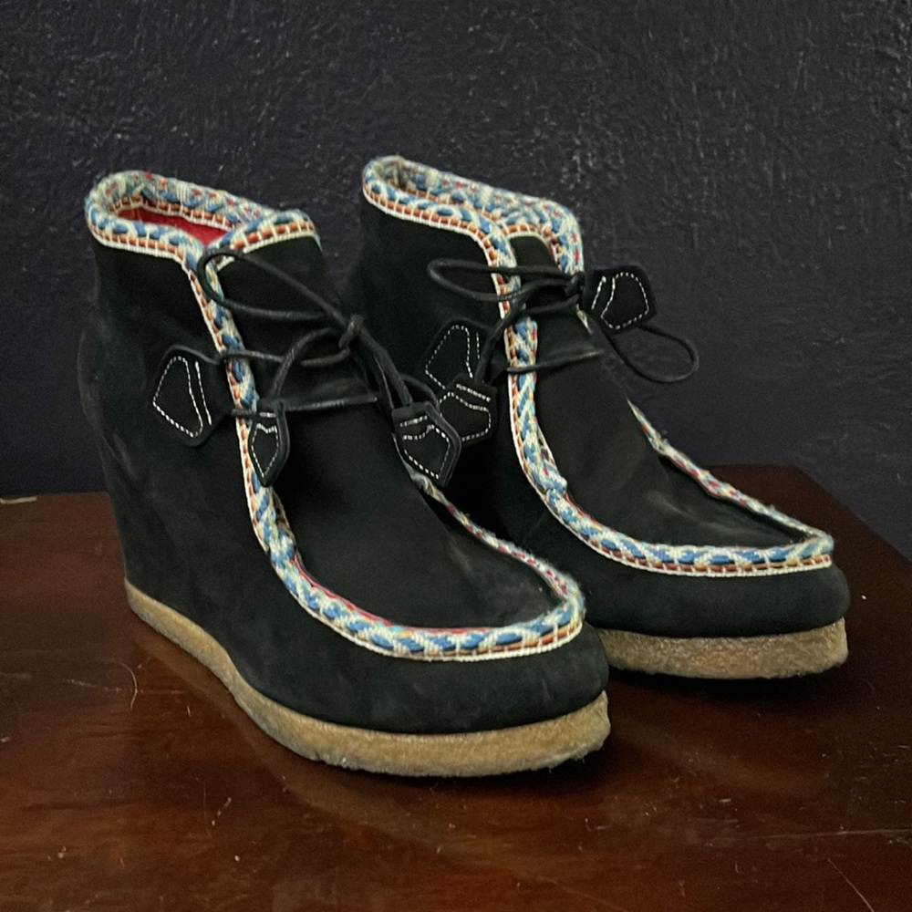 Pair of Women’s Black Suede Edge Boots size 39/9 by F-Troupe London